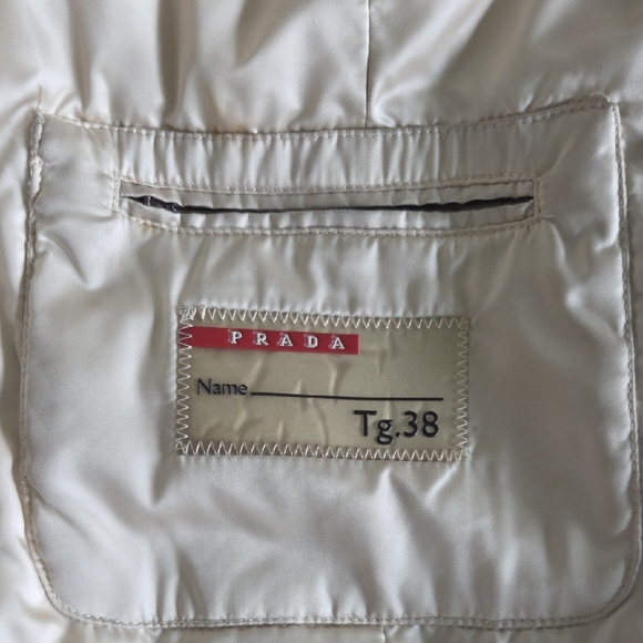 PRADA Women's Black Puffer Coat with Faux Fur Collar - Picture 6 of 9